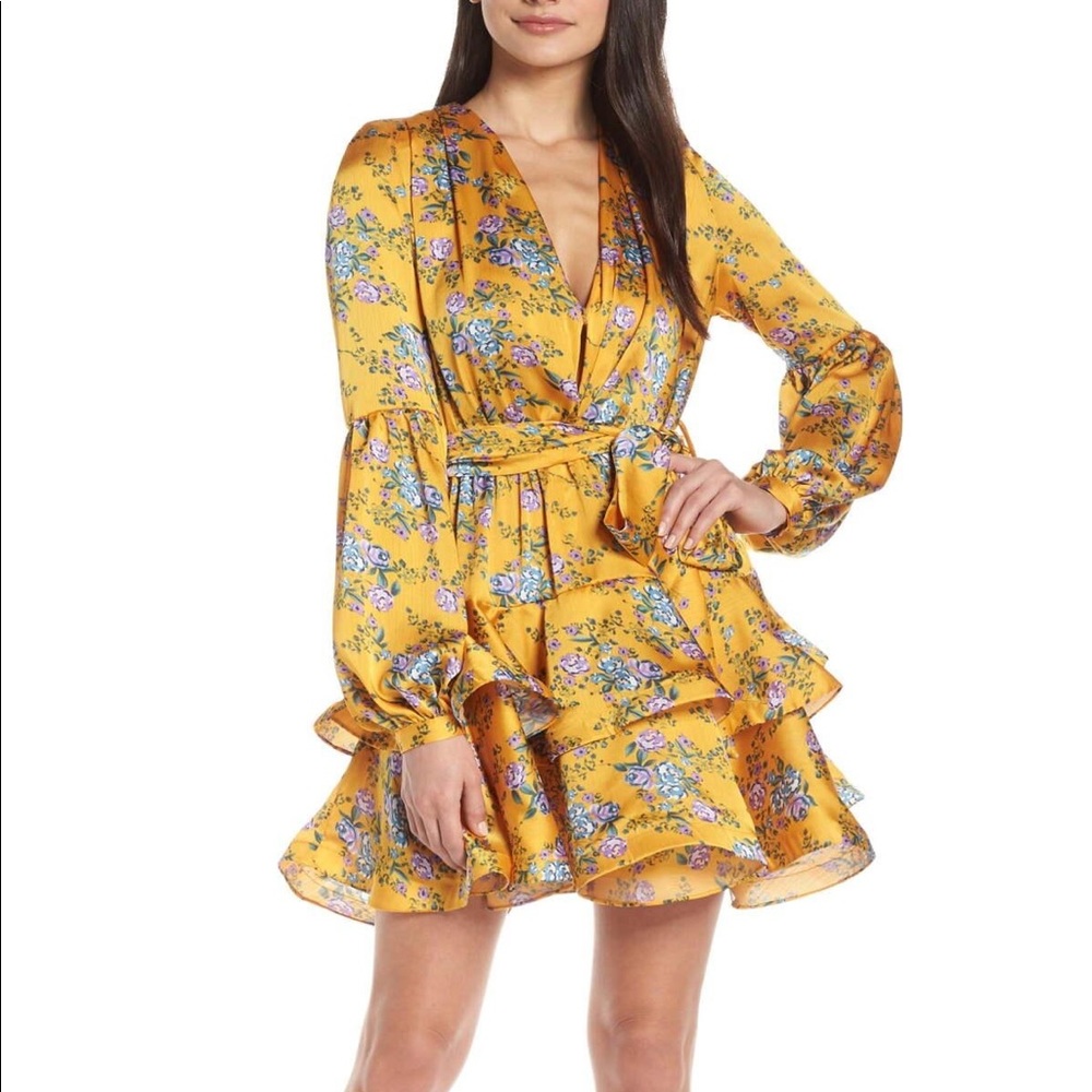 Bronx and Banco Hannah mini dress - yellow purple